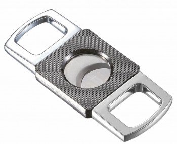 Visol Cortez Grid Design Double Guillotine Cigar Cutter Chrome