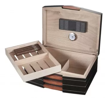 Visol Gerard Black Polished Wood Humidor