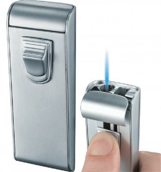 Visol Maximus Chrome Matte Wind-Resistant Torch Flame Lighter