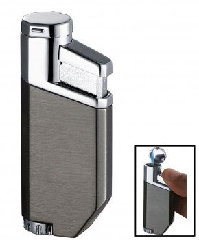 Visol Portofino Gun Satin Wind-Resistant Torch Flame Lighter