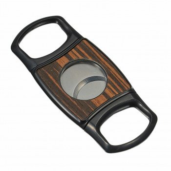 Visol Silvis Wood Plate Dual Blade Cigar Cutter
