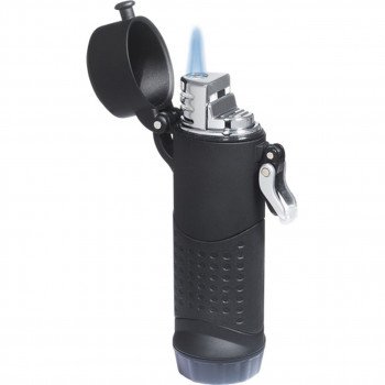 Visol Summit Rubberized Black Wind-Resistant Jet Flame Lighter For Outdoors