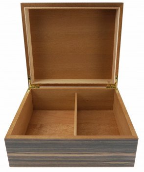 Visol Vernazza Zebrawood PVC Veneer Desktop Humidor - Up to 25 Cigars