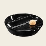 1 Pipe Black Ceramic Ashtray