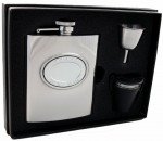 5 Stars Best Man Stainlesss Steel 8 oz. Deluxe Flask Gift Set
