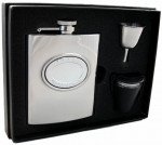 5 Stars Groomsman Stainlesss Steel 8 oz. Deluxe Flask Gift Set