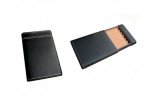 6 Cigar Leather Case Humidor w/ Cigar Bed & Humidifier