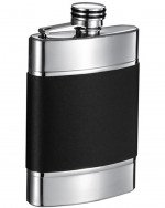 6 oz. Condor Stainless Steel with Partial Matte Black Finish Liquor Flask