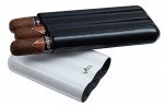 Agent White & Black Carbon Fiber Cigar Case 3 Finger