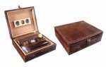 Alligator Humidor Gift Set Brown Humidor