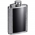 Amanda 3 oz. Black and White Bling Hip Flask