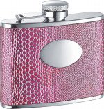 Anaconda Hot Pink Snakeskin Hip Flask - 4 oz.