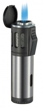 Artemis Triple Flame Torch Lighter Brushed Silver