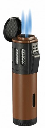 Artemis Triple Torch Flame Lighter Brown