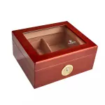 Ashton Classic Savoy Humidor 50 Cigar Capacity Mahogany Glass Top