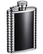 Astaire 3 oz. Polished and Black Hip Flask