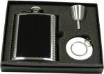 Astaire Black Stainless Steel 6 oz. Stellar Flask Gift Set
