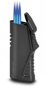 Atlas Triple Flame Punch Lighter Black