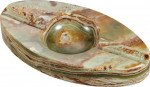 Azure Jade Oval Onyx Cigar Ashtray With 2 Cigar Rests