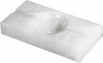 Azure White Rectangle Onyx Stone Cigar Ashtray With 2 Cigar Rests