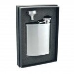 Bass 7 oz. Satin Finish Stainless Steel Flask Gift Set