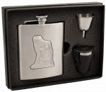 Beach Girl 8 oz. Satin Finish Stainless Steel Deluxe Flask Gift Set
