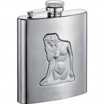 Beach Girl 8 oz. Satin Finish Stainless Steel Hip Flask