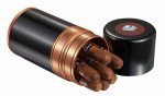 Big Joe 7 Cigar Travel Humidor Black with Copper Trim