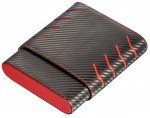 Black and Red Carbon Fiber pattern 6 Finger Cigar Case