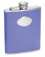 Blossom Lavender Leather Stainless Steel 6 oz. Hip Flask