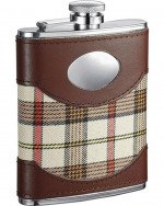 Braw Plaid & Leather 6 oz. Hip Flask