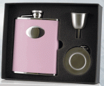 Bridesmaid Pink Hip Flask, Telescopic Shot Cup and Funnel Gift Set - 6 oz.
