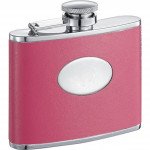 Britney Hot Pink Leather Hip Flask - 4 oz.