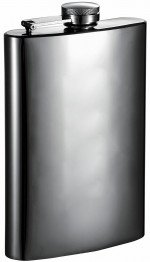 Brons Mirrored Gunmetal Liquor Flask - 8 oz.