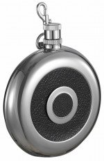 Bullseye II 8 oz. Flask with Built-In Shot Cup and Belt Key Holder