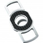 Cabral Carbon Fiber Brushed Chrome Guillotine Cigar Cutter
