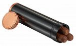 Carlos Jr. 3-Cigar Travel Humidor Black with Copper Trim