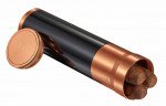 Carlos Jr. 3-Cigar Travel Humidor Polished Black with Copper Top