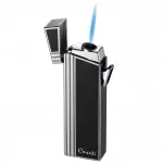 Caseti Black Lacquer Double Designed Compact Torch Flame Lighter