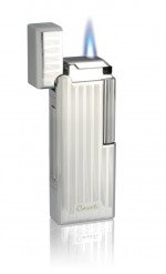 Caseti Echelon Flint Jet Lighter Chrome Plated Vertical Lines