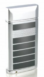 Caseti Flamei Single Jet Flame Cigar Lighter Polished Chrome & Gray Lacquer