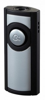 Caseti Patronum Single Jet Flame Cigar Lighter Black Matte & Brushed Chrome