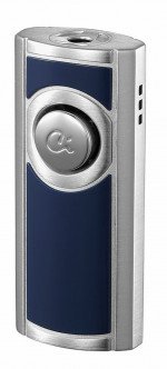 Caseti Patronum Single Jet Flame Cigar Lighter Blue Lacquer & Satin Chrome