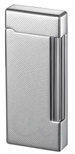 Caseti Ravensdale Flint Traditional Flame Lighter Chrome Plated Diagonal Lines