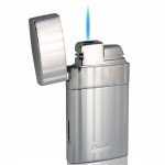 Caseti Troy Polished Chrome Single Torch Flame Cigar Lighter