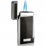 Caseti Tyros Carbon Fiber Double Torch Flame Cigar Lighter