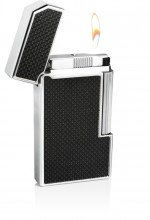 Caseti Windsor Traditional Flame Flint Lighter Black Carbon Fiber