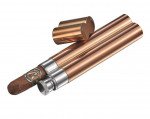 Cigar Tube and Flask Combo With A Rose Gold Finish