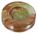 Disk II Multicolored Round Onyx Stone Cigarette Ashtray With 3 Rests