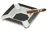 Festus Large Cigar Ashtray Matte Black and Gold